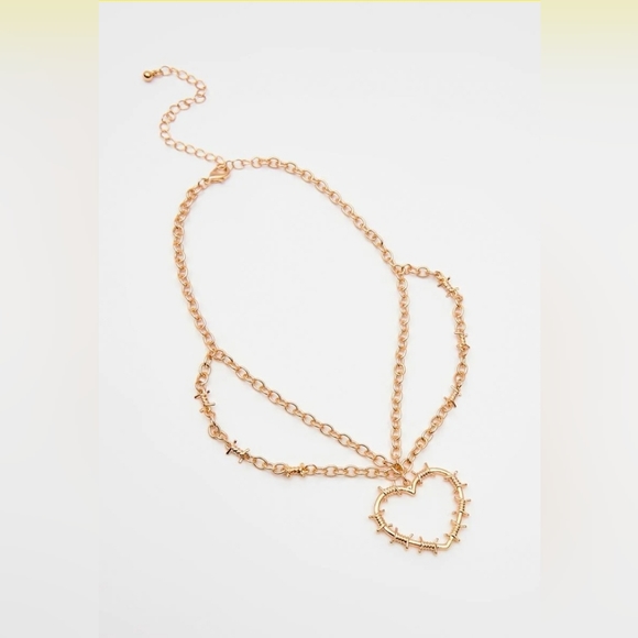 Dolls Kill barbed wire heart adjustable necklace - Picture 4 of 4